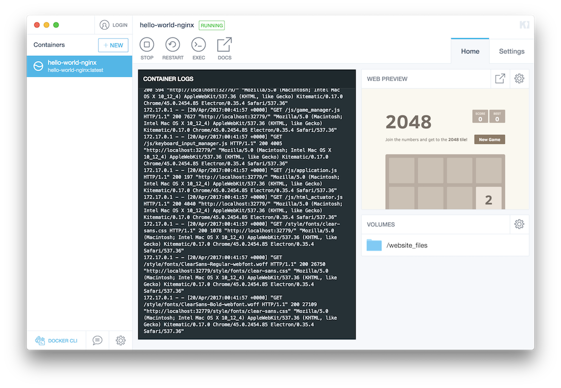 Nginx running 2048